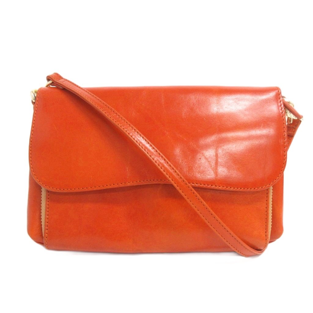 楽天ブランド古着の買取販売ベクトル【中古】PELLE CONCIATA AL VEGETABLE IN TOSCANA 美品 ショルダー バッグ 長財布 ウォレット レザー オレンジ レディース 【ベクトル 古着】 250908