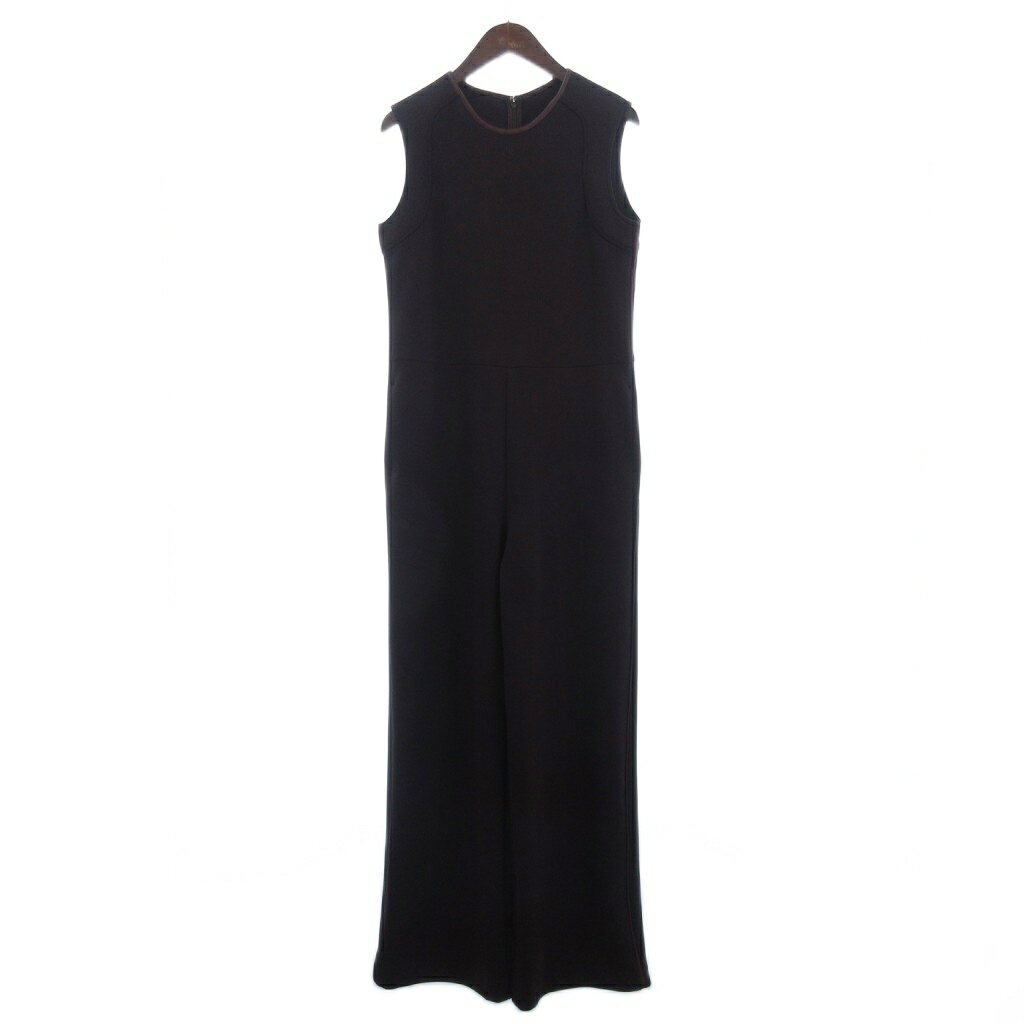 【中古】ダブルスタンダードクロージング ダブスタ DOUBLE STANDARD CLOTHING エッセンシャル ESSENTIAL 美品 23AW オールインワン ノースリーブ ワイドパンツ パイピング 38 紫 レディース 【ベクトル 古着】 250912