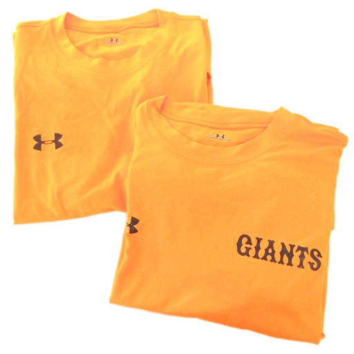 【中古】アンダーアーマー UNDER ARMOUR ジャイアンツ 2点セット Tシャツ 半袖 LG オレンジ AE ■GY99 メンズ 【ベクトル 古着】 250926