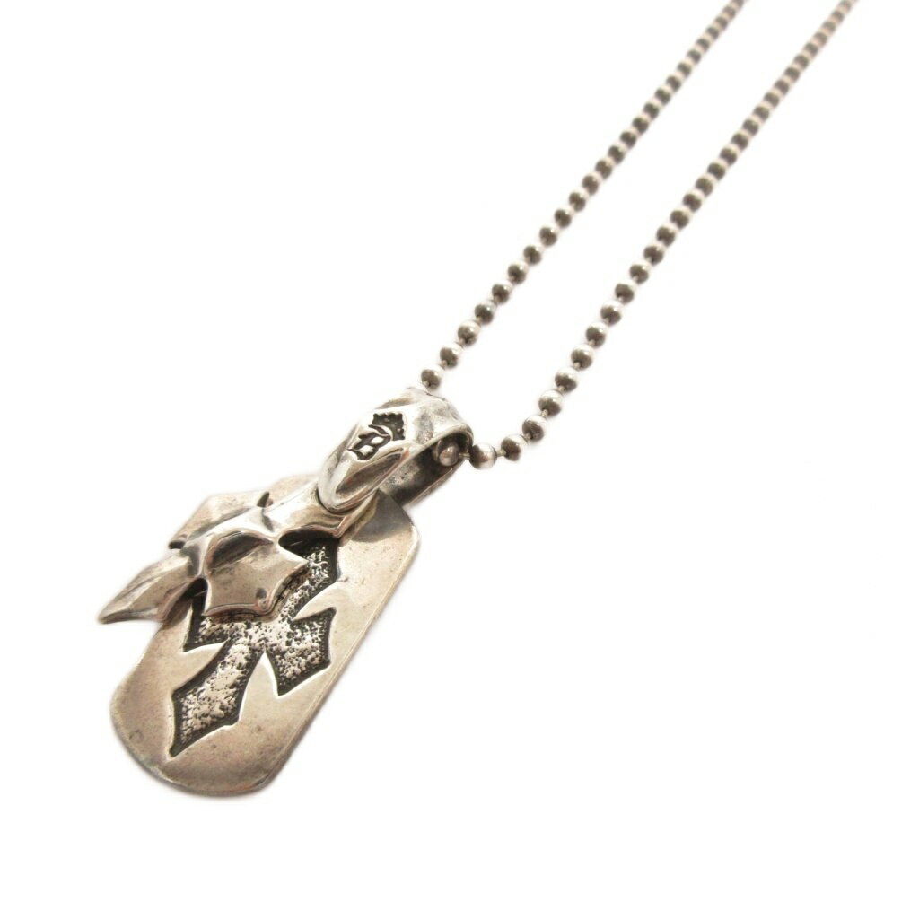 【中古】ビルウォールレザー Bill Wall Leather ネックレス ペンダント ボールチェーン ドッグタグ クロス 十字架 sterling刻印 シルバー メンズ 【ベクトル 古着】 251016