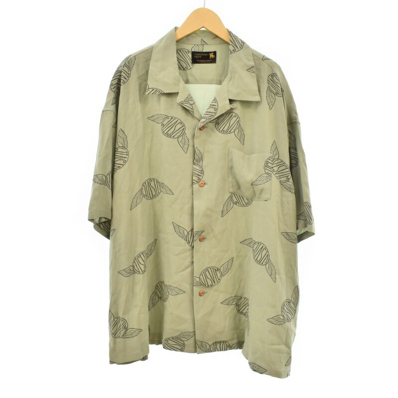 ビズビム VISVIM CONTRARY DEPT 22SS WALLIS SHIRT S/S 開襟シャツ オープンカラーシャツ アロハシャツ 半袖 総柄 4 カーキ 0522905011001 メンズ  230525