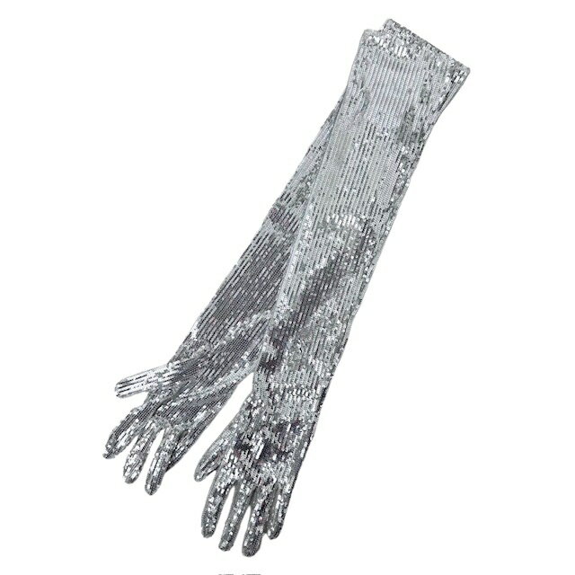 【中古】未使用品 メゾンマルジェラ 1 Maison Margiela 1 22SS スパンコール 手袋 Gloves L S051-MM FEMALE RTW AVP L シルバー S51TS0057■GY33 レディース 【ベクトル 古着】 240302