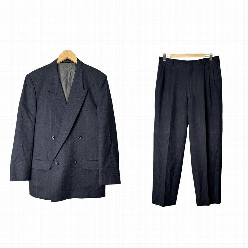 【中古】レノマ renoma paris スーツセットアップ ネイビー 肩パッド入り メンズ 【ベクトル 古着】 240927
