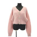 【中古】未使用品 リリーブラウン キャンディストック 23AW WEB限定カラー ビジューリボンニットカーデ リボンニットビスチェ アンサンブル カーディガン ...