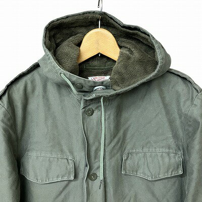 【中古】ドイツ軍 ミリタリー コート ヴィンテージ ライナー付き Jeans Express 緑 カーキ Q/B54A/G0134/G1353 メンズ 【ベクトル 古着】 250309