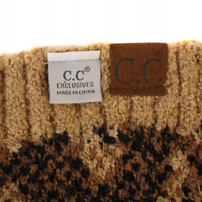 【中古】C.C EXCLUSIVES マフラー ストール レオパード ヒョウ柄 茶 黒 /BM レディース 【ベクトル 古着】 250422