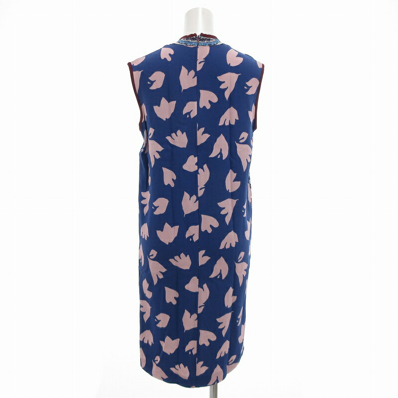 【中古】エトロ ETRO ワンピース ノースリーブ ひざ丈 ペイズリー柄 38 青系 マルチカラー /UO ■GY41 レディース 【ベクトル 古着】 250626