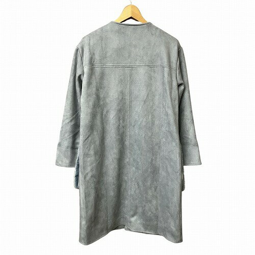 【中古】ロペピクニック ROPE Picnic マシュマロタッチ ファーポケット コート 水色 灰色 ブルーグレー 36 S位 レディース 【ベクトル 古着】 250729