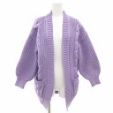 【中古】スピック&スパン Spick&Span ユーバイスピック&スパン UbySpick&Span ケーブル編みカーディガン ニット 羽織 長袖 厚手 紫 パープル /GV レディース 【ベクトル 古着】 250802(4)