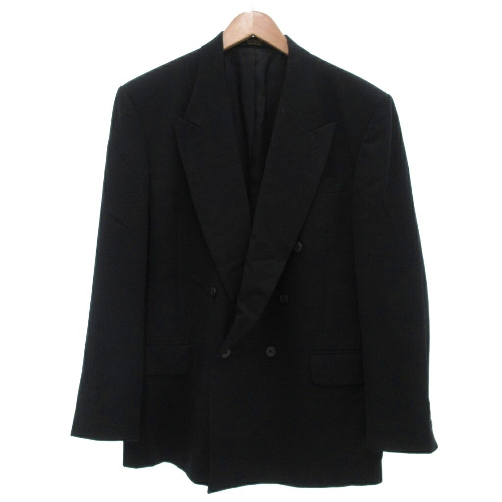 【中古】アルファニ メーシーズ ALFANI macy's テーラードジャケット ダブルブレスト ピークドラペル 40R 黒 ブラック /JS メンズ 【ベクトル 古着】 250808