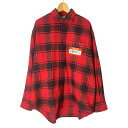 【中古】ヴェトモン ベトモン VETEMENTS MY NAME IS FLANNEL SHIRT チェック柄 ネルシャツ 長袖シャツ S レッド ブラック U...