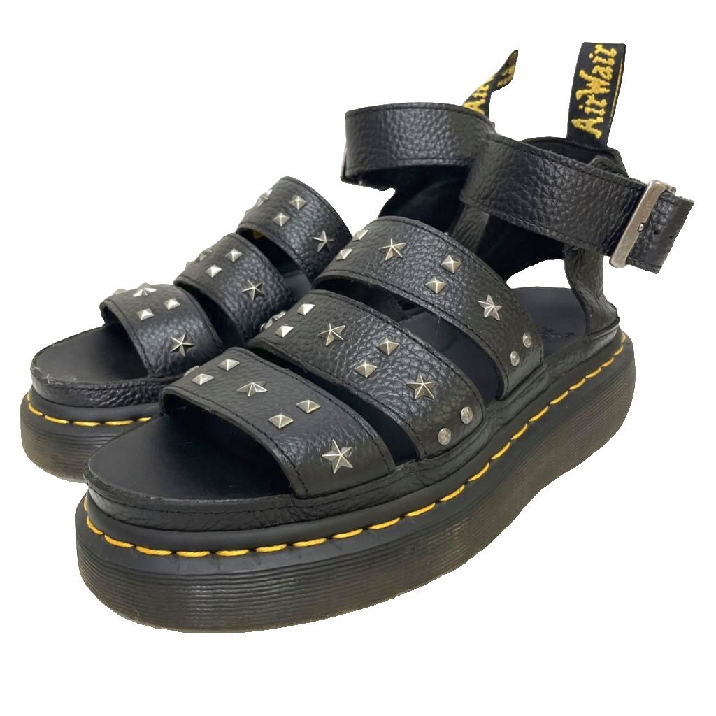 ドクターマーチン DR.MARTENS CLARISSA II QUAD HDW Milled Nappa Leather Platform Sandals レザー サンダル マルチスタッズ アンクルストラップ 厚底 27572001 UK 5 黒 ブラック  250926