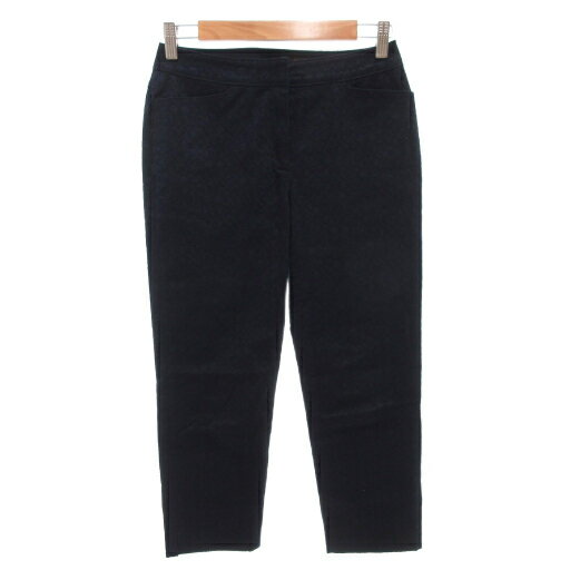 【中古】レリアン Leilian スキニー パンツ 7 紺 ネイビー 刺繍 総柄 KS-0404011 /FF ■GY43 レディース 【ベクトル 古着】 251002(4)