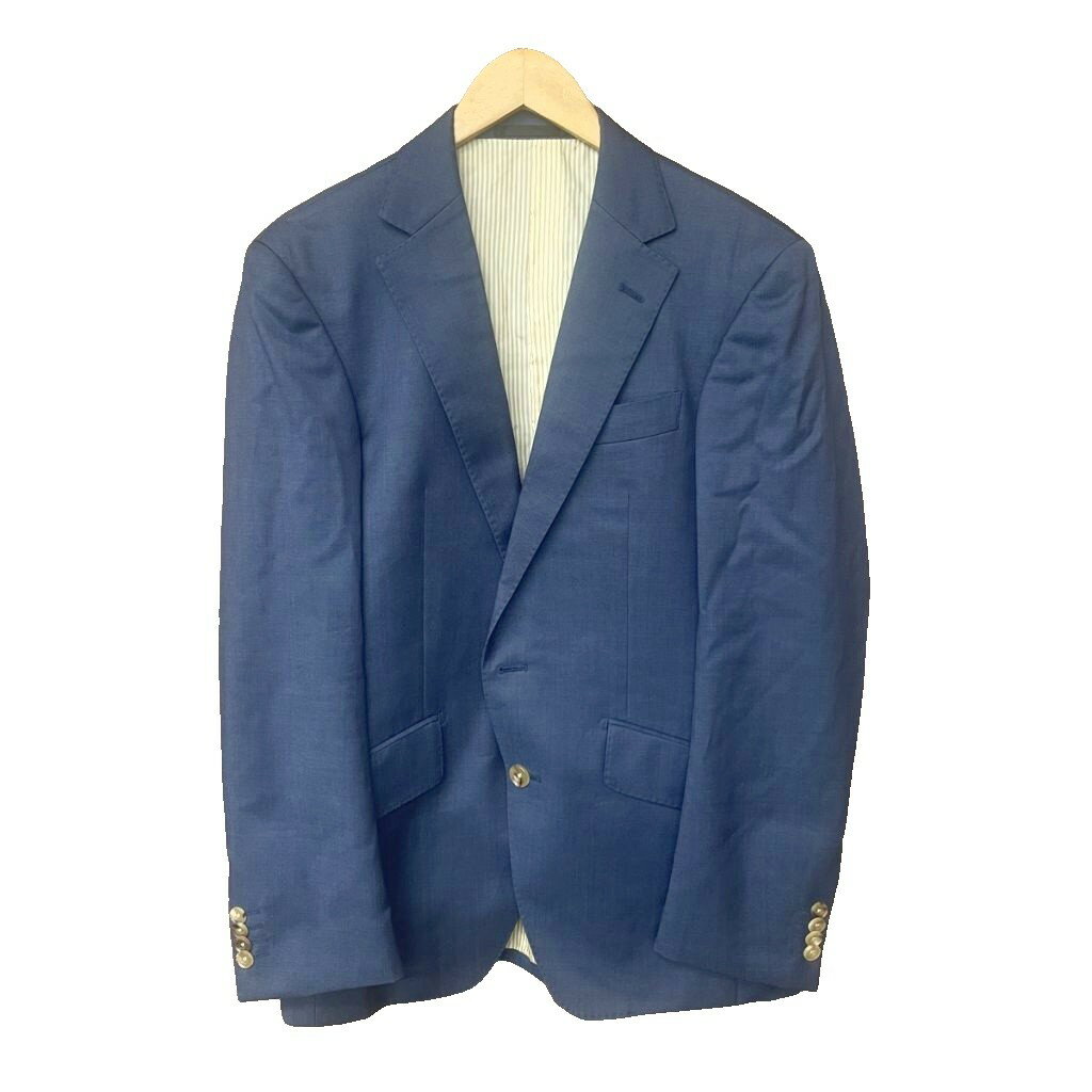 【中古】銀座 グローバルスタイル GINZA GlobalStyle Tollegno1900 オーダーメイド テーラードジャケット シングル 2B 紺 ネイビー メンズ 【ベクトル 古着】 251014