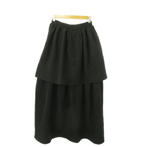 【中古】クラネ CLANE フリルティアードスカート ロング フレア ボリューム ハリ感 1 S 黒 ブラック /AO2 ■GY99 レディース 【ベクトル 古着】 251021