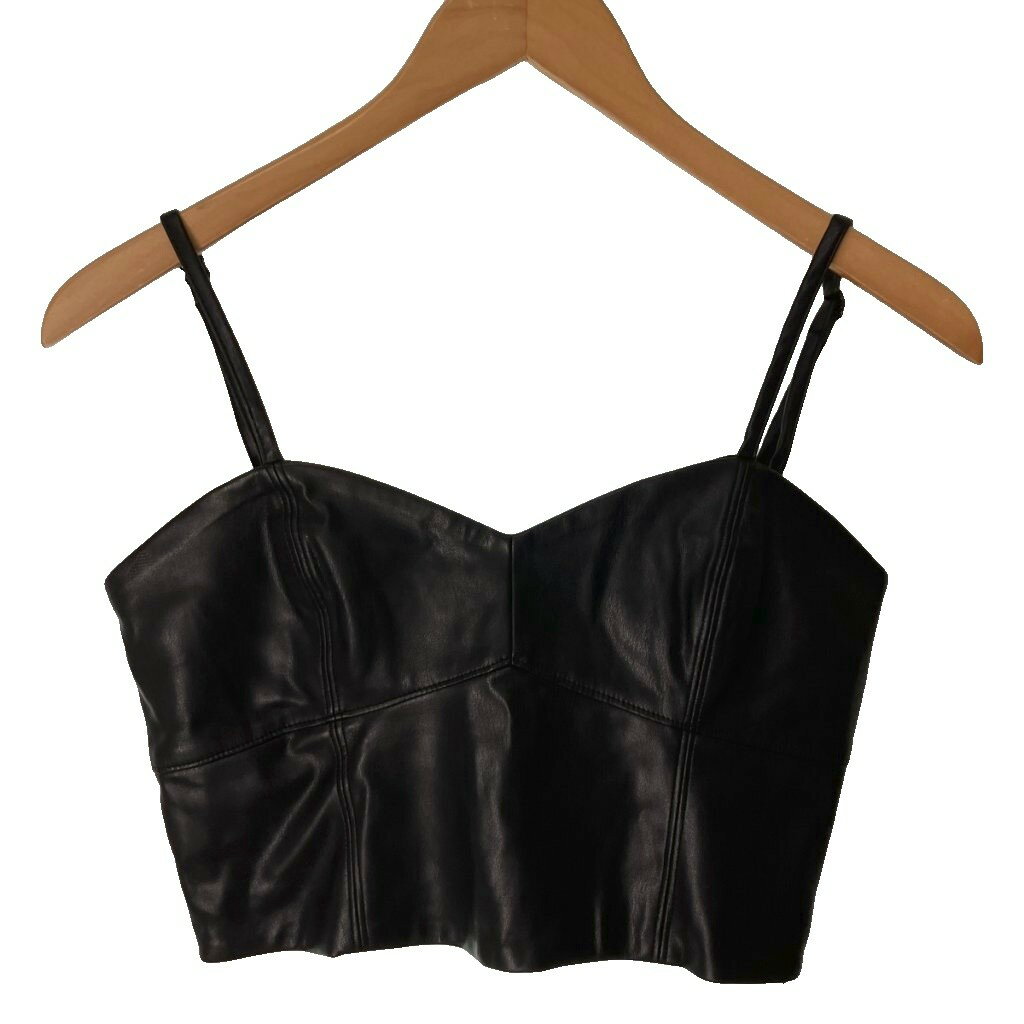 【中古】ザラ ZARA ビスチェ キャミソール フェイクレザーレザー S 黒 ブラック /IU レディース 【ベクトル 古着】 251201