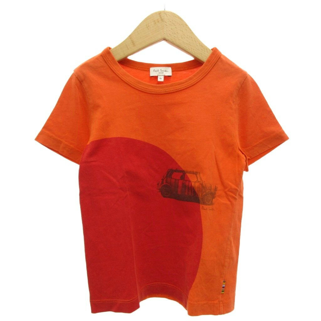 【中古】ポールスミス PAUL SMITH プリントTシャツ 半袖 男の子 4 赤 レッド オレ...