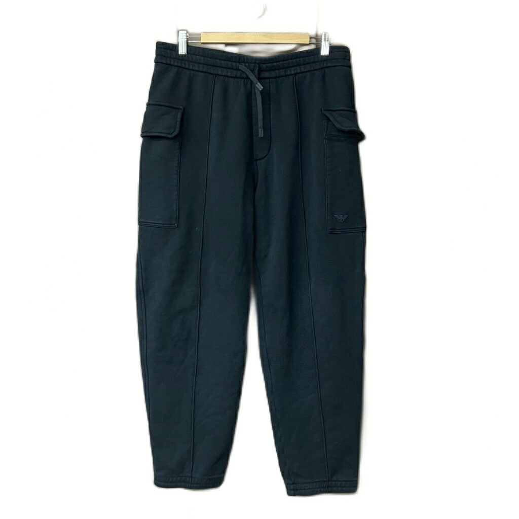 【中古】エンポリオアルマーニ EMPORIO ARMANI スウェットカーゴパンツ パンツ カーゴ パンツ ロゴ M ネイビー メンズ 【ベクトル 古着】 260209