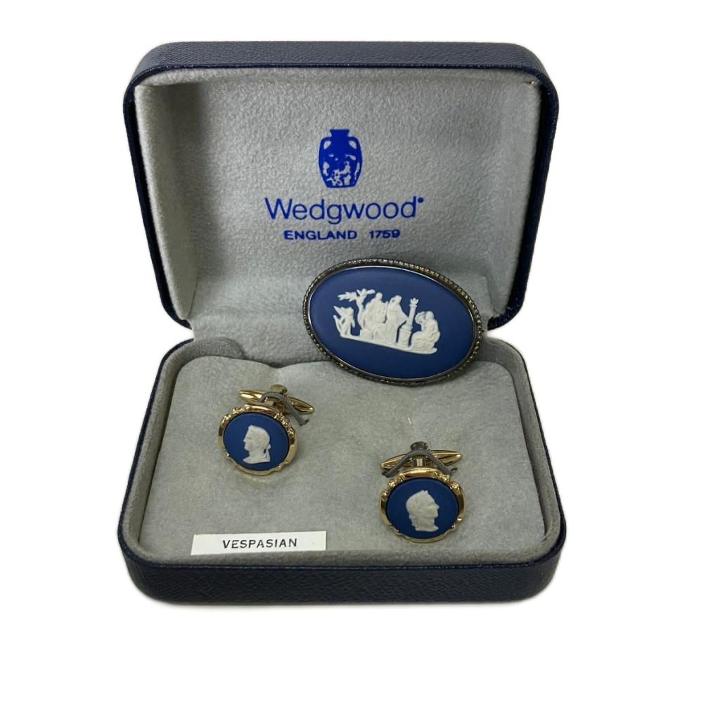 【中古】ウェッジウッド WEDGWOOD カフス ピンズ セット ビジネス ブルー メンズ 【ベクトル 古着】 260307