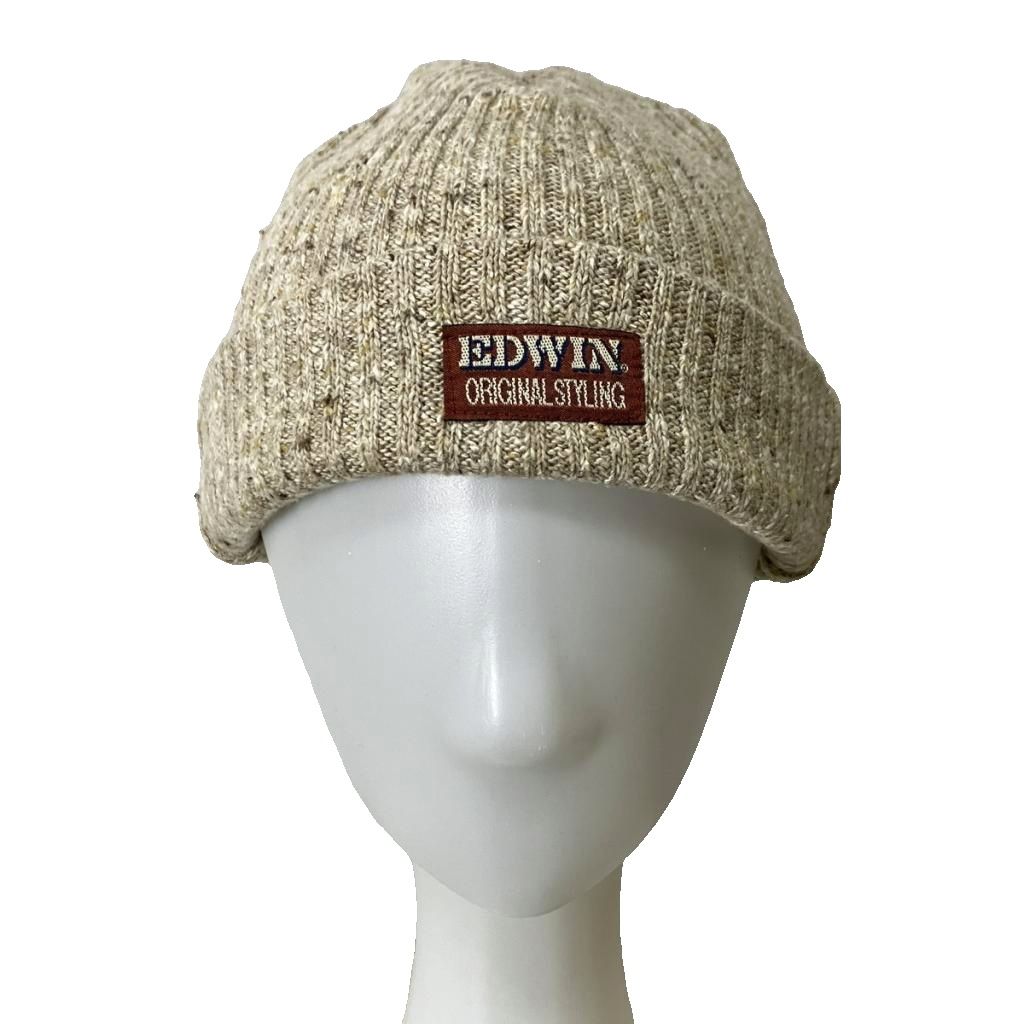Cap, Hat - 【中古】エドウィン EDWIN ニット帽 ビーニー 帽子 ベージュ ■GY99 メンズ 【ベクトル 古着】 260324