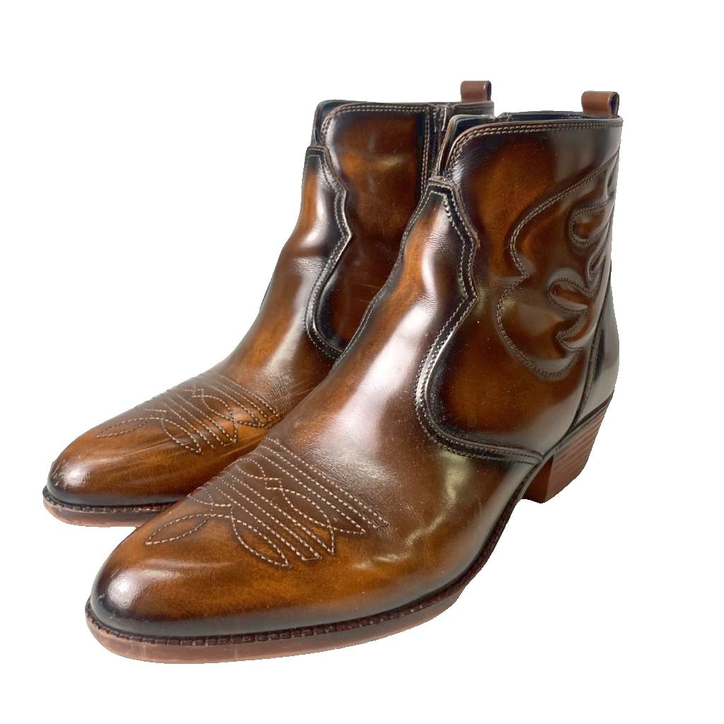 【中古】テキサス ヴィレッジ TEXAS VILLAGE ウエスタンブーツ シューズ ショートブーツ レザー 26.5 ブラウン ■GY99 【ベクトル 古着】 260410