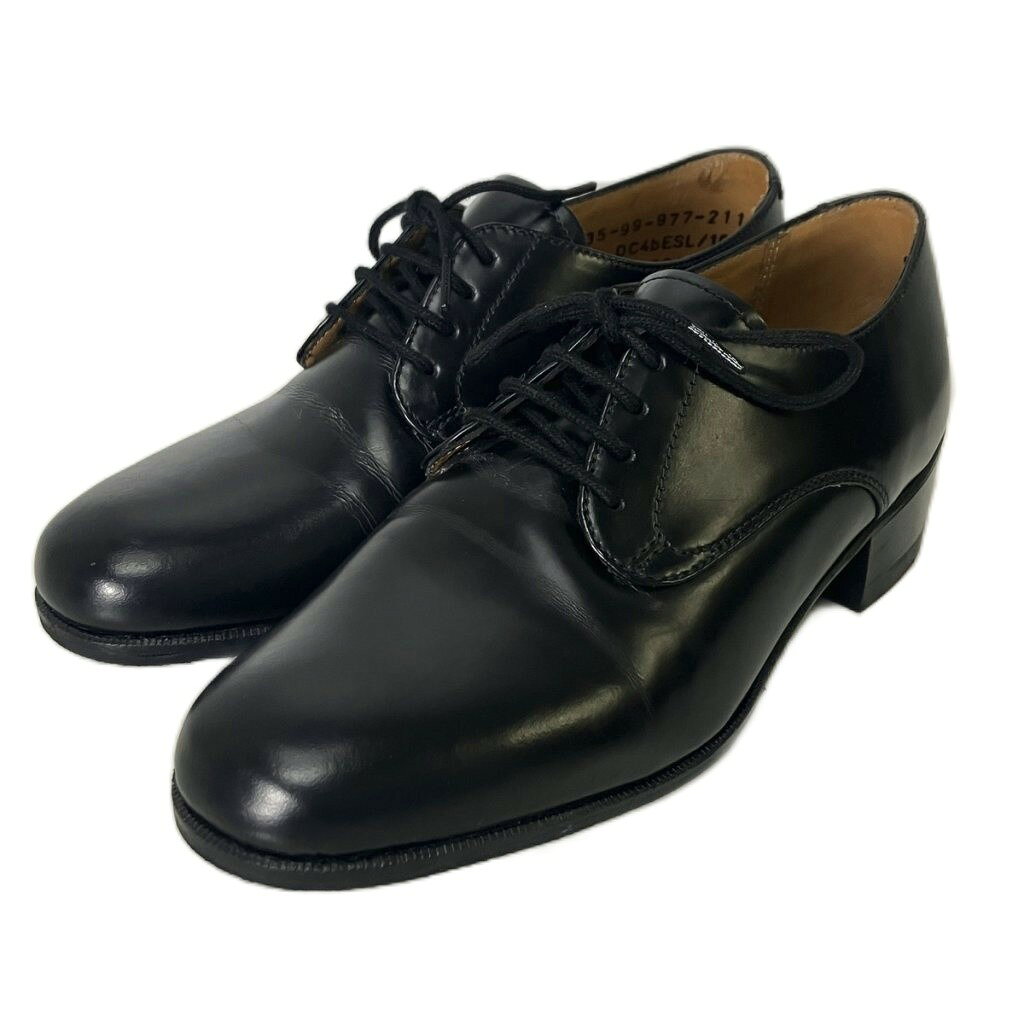 試着交換OK！70s/Vintage 　ドイツ製?　GESKA社　サービスシューズ　プレーントゥ〈黒/BLACK/ブラック〉size42　26.5-27.0程度　ビンテージ/メンズ/shoes//men's 菅NO.WZH-44 試着交換OK！70s/Vintage ドイツ製? GESKA社 サービスシューズ