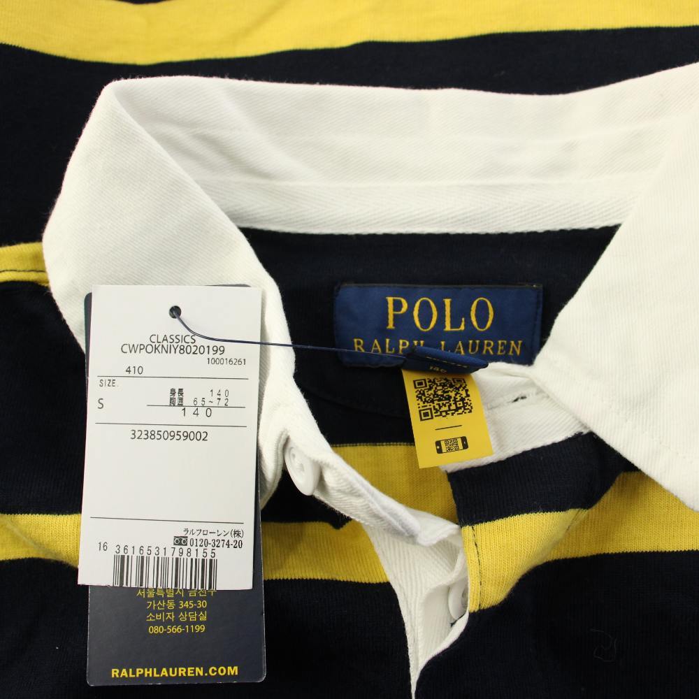 【中古】ポロ ラルフローレン POLO RALPH LAUREN タグ付き ポロシャツ 長袖 ボーダ...