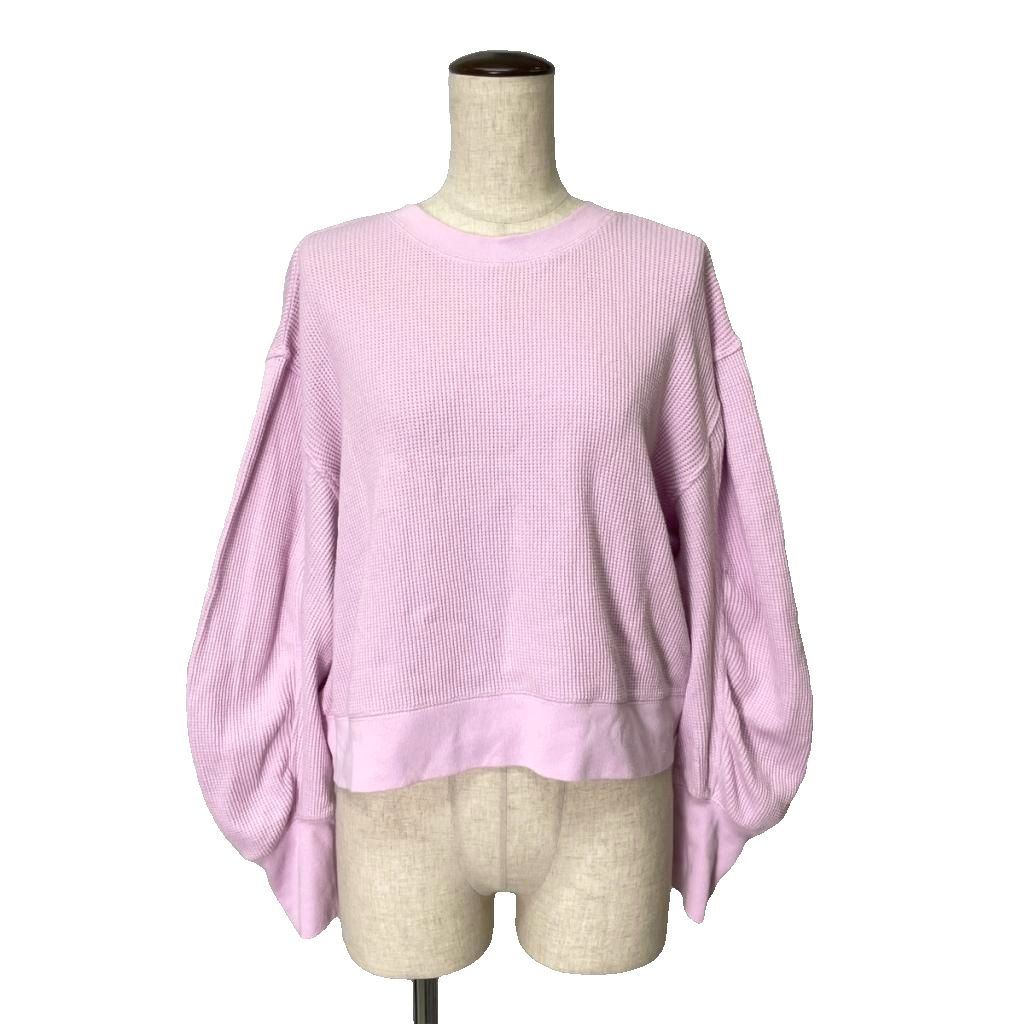 【中古】シテン CITEN カットソー Tシャツ ワッフル 長袖 ショート クロップド丈 F ピンク 【ベクトル 古着】 260413