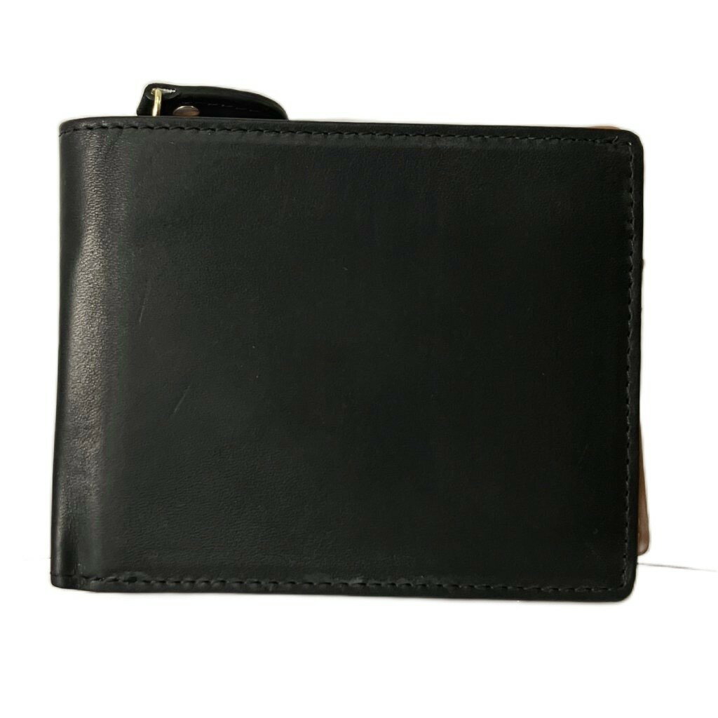M - 【中古】GLEVIO グレヴィオ コンパクトウォレット 二つ折り財布 ブラック メンズ 【ベクトル 古着】 260421