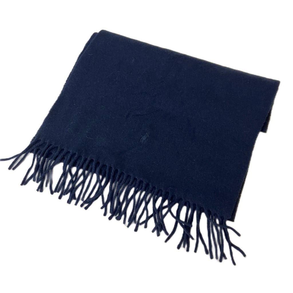 【中古】ポロ ラルフローレン POLO RALPH LAUREN マフラー ウール ポニー刺繍 ストール ネイビー ■GY99 メンズ レディース 【ベクトル 古着】 260425