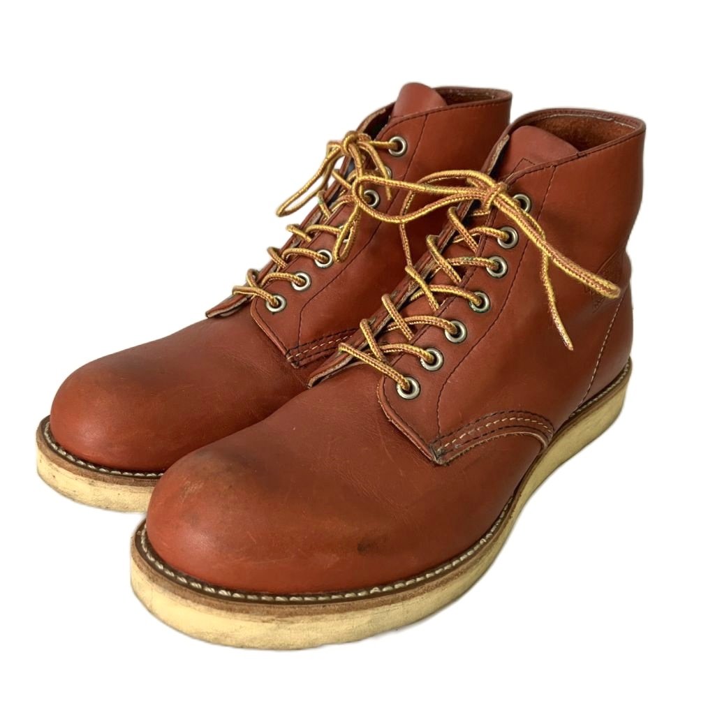 Pecos Type - 【中古】レッドウィング REDWING 6-inch Classic Round 6インチ クラシックラウンド ワークブーツ プレーントゥ 9 1/2 ブラウン 8166 メンズ 【ベクトル 古着】 260511
