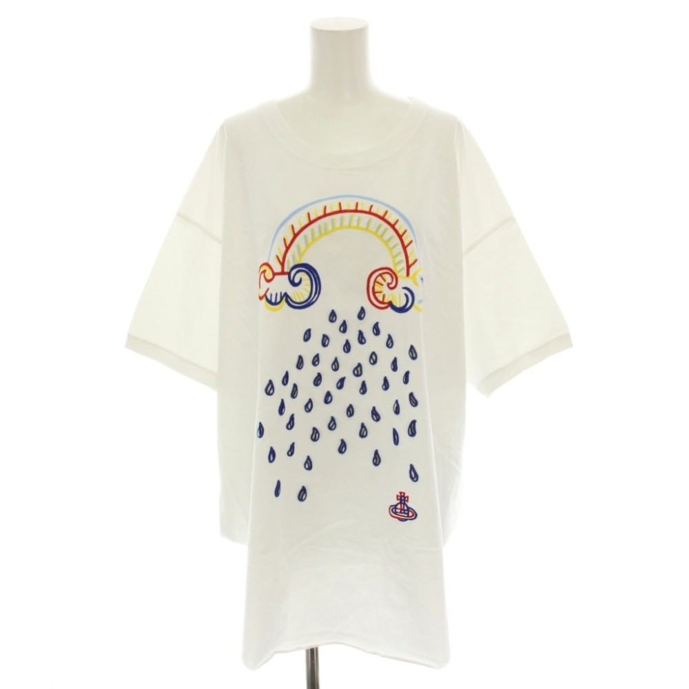 美品 ヴィアンウエストウッド オーブ フロッキービッグプリントロンT 白 48 楽天市場】vivienne westwood tシャツ 白の通販