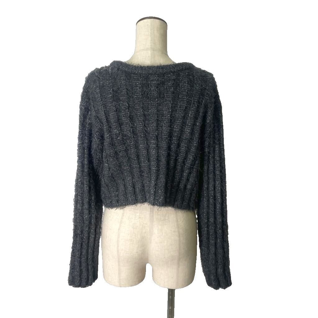 【中古】ロペピクニック ROPE Picnic 2WAY ラメフェザーカーディガン ニット セーター ショート丈 長袖 38 グレー 【ベクトル 古着】 260602 auc-vector-21011844 ブランド古着の買取販売ベクトル サンプル画像2