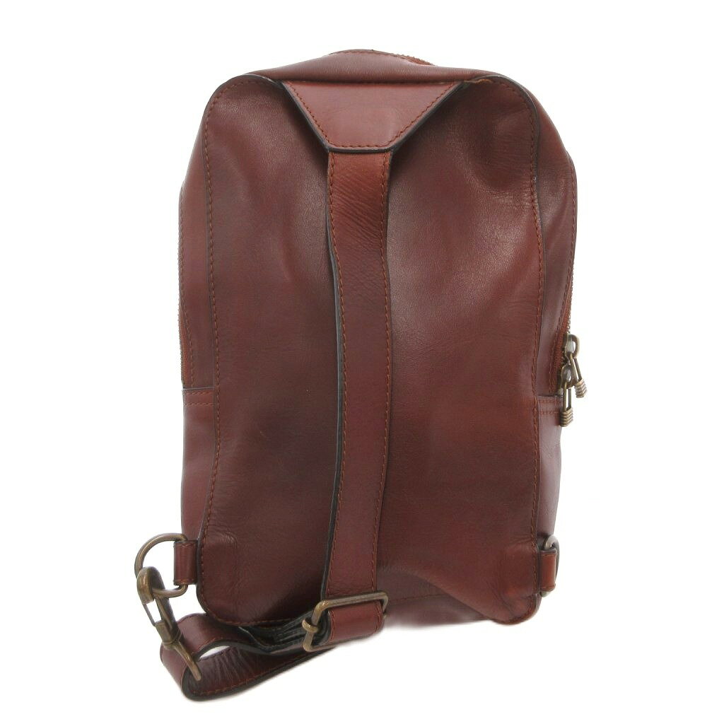【中古】MOTHERHOUSE ボディバッグ ショルダーバッグ 裏地チェック柄 茶 ブラウン /NL メンズ 【ベクトル 古着】 260927 auc-vector-21308650 ブランド古着の買取販売ベクトル サンプル画像2
