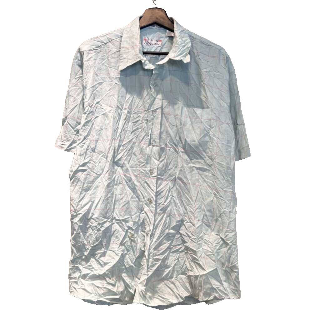 【中古】MAIN Strecn チェックシャツ 半袖 古着 ビッグサイズ XL スカイブルー ■GY06 メンズ 【ベクトル 古着】 260709 auc-vector-21097388 ブランド古着の買取販売ベクトル パッケージ画像