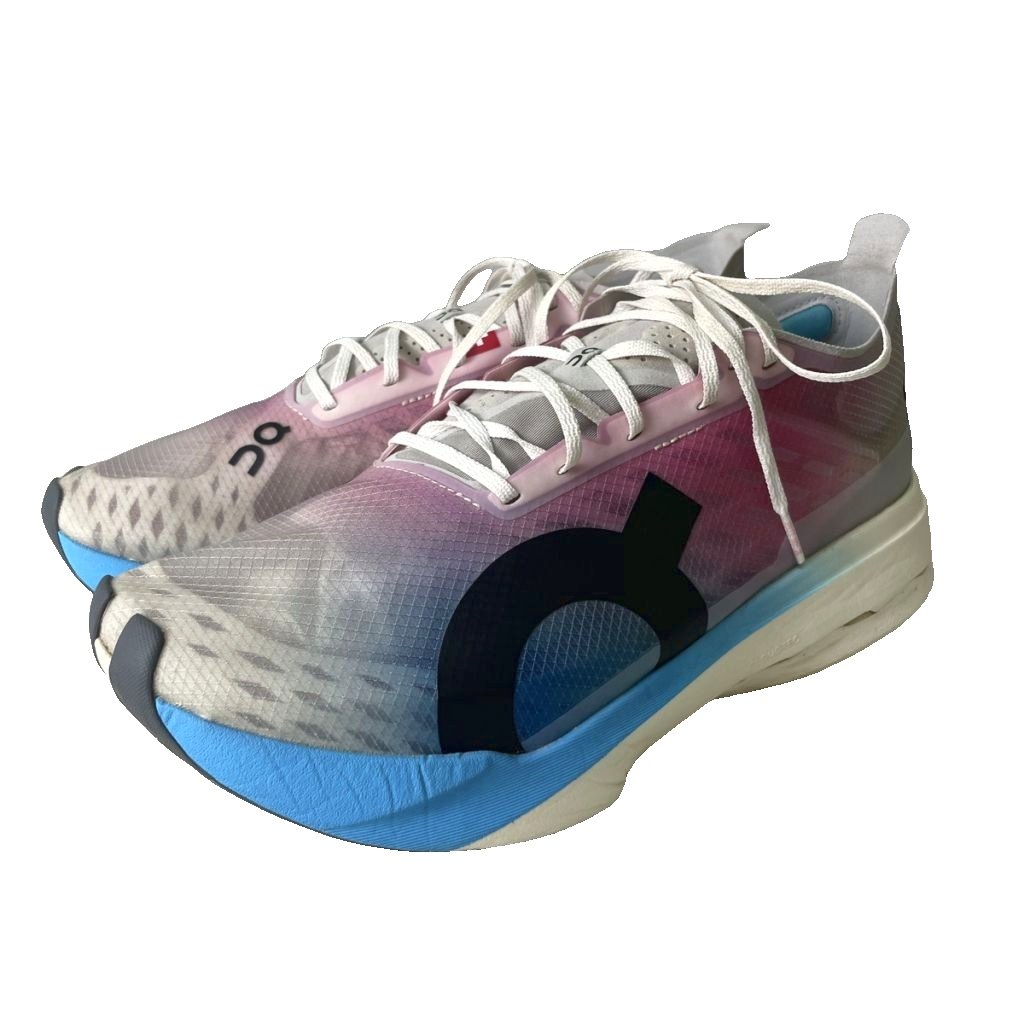 【中古】オン ON Cloudboom Strike White&Horizon スニーカー シューズ マラソン ランニング 3ME30483195 26cm ピンク 水色 メンズ 【ベクトル 古着】 260716