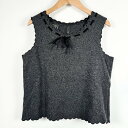 【中古】ローラアシュレイ LAURA ASHLEY タンクトップ ウール 無地 リボン チャコールグレー S レディース 【ベクトル 古着】 240517