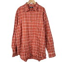 【中古】ユニクロ UNIQLO 長袖シャツ トップス チェック柄 朱色 XL メンズ 【ベクトル 古着】 241206|詳細画像
