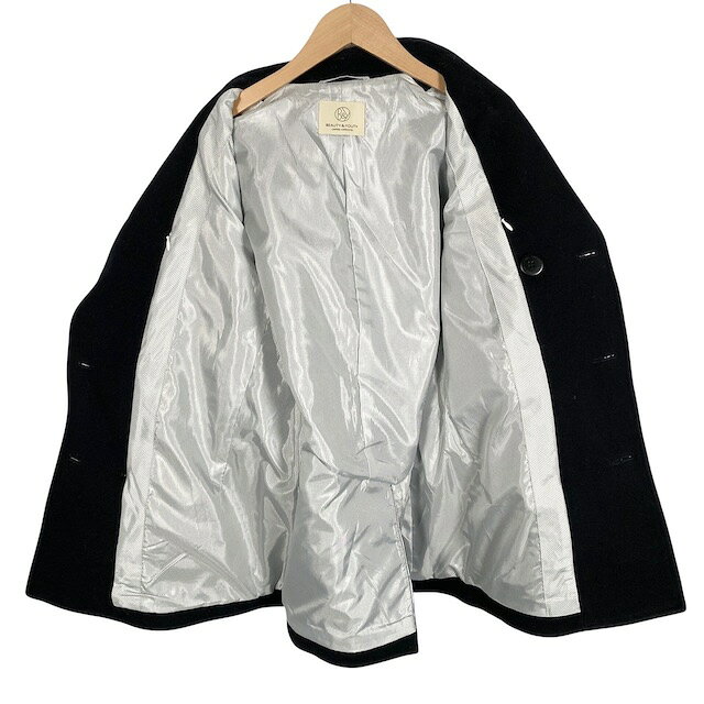 【中古】B&Y ユナイテッドアローズ BEAUTY&YOUTH ビューティー&ユース ピーコート ウール ロゴボタン ネイビー 紺 M レディース 【ベクトル 古着】 250127 2