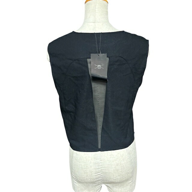 【中古】ザラ ZARA タグ付き ノースリーブカットソー トップス シアー 黒 ブラック M レディース 【ベクトル 古着】 250412