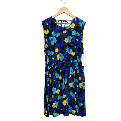 【中古】ザラ ベーシック ZARA BASIC タグ付き チュニックワンピース ノースリーブ 花柄 フリル ブルー系 L レディース 【ベクトル 古着】 250423 【中古】ザラ ベーシック ZARA BASIC タグ付き チュニックワンピース ノースリーブ 花柄 フリル ブルー系 L レディース 【ベクトル 古着】 250423