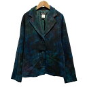 【中古】イッセイミヤケ ISSEY MIYAKE ジャケット 長袖 ウール100% タイダイ ブルー グリーン 2 M相当 レディース 【ベクトル 古着】 250626