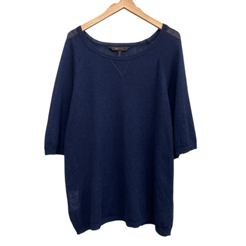 【中古】ビーシービージーマックスアズリア BCBGMAXAZRIA ニットカットソー カシミヤセーター ラグランワイド袖 プルオーバー ネイビー サイズM レディース 【ベクトル 古着】 250728