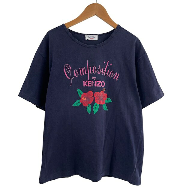 樂天商城 - 【中古】ケンゾー KENZO Tシャツ ハイビスカス プリント カットソー ブラック 黒 38 M相当 レディース 【ベクトル 古着】 260416
