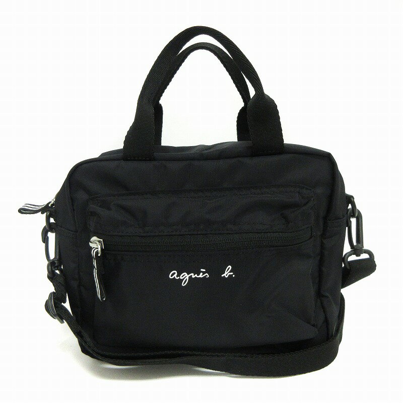 【中古】アニエスベーアンファン Agnes b. ENFANT 美品 AC12 E BAG キッズ ロゴ 2way 通園バッグ スクエア型 ショルダー 黒 ブラック キッズ 【ベクトル 古着】 240404