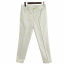 【中古】ニューヨーカー NEWYORKER センタープレス テーパードパンツ スラックス ストレッチ アイボリー系 64-91 レディース 【ベクトル 古着】 ...
