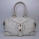 【中古】トッズ TOD'S ボストンバッグ ハンドバッグ レザー ホワイト E032100339 0506 レディース 【ベクトル 古着】 250506