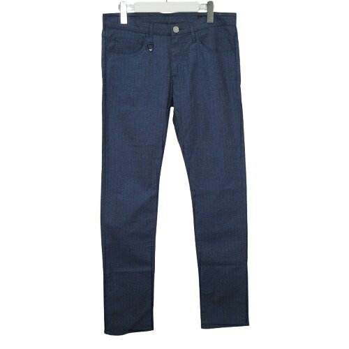 ムッシュニコル monsieur NICOLE パンツ ロング スラックス スリムフィット ヘリンボーン 48 Lサイズ相当 ブルー系 k47142 0721 メンズ  260721
