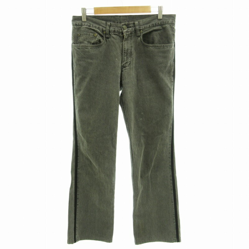 【中古】ムッシュニコル monsieur NICOLE デニムパンツ ジーンズ ストレート サイドライン 側章 46 S グレー /FF 1114 メンズ 【ベクトル 古着】 241114