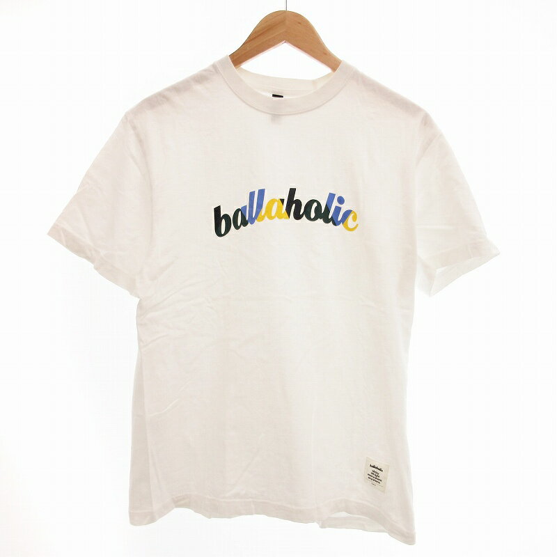 【中古】ボーラホリック ballaholic Tシャツ カットソー ロゴ プリント バスケットボール ウエア 半袖 L 白 ホワイト /VU◆ 1217 メンズ 【ベクトル 古着】 241217